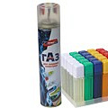 Баллончики газовые и бензин для заправки зажигалок